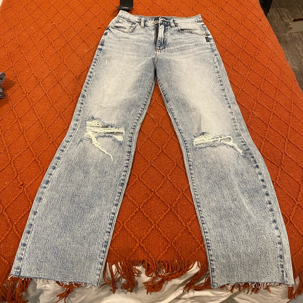 Straight leg silver jeans